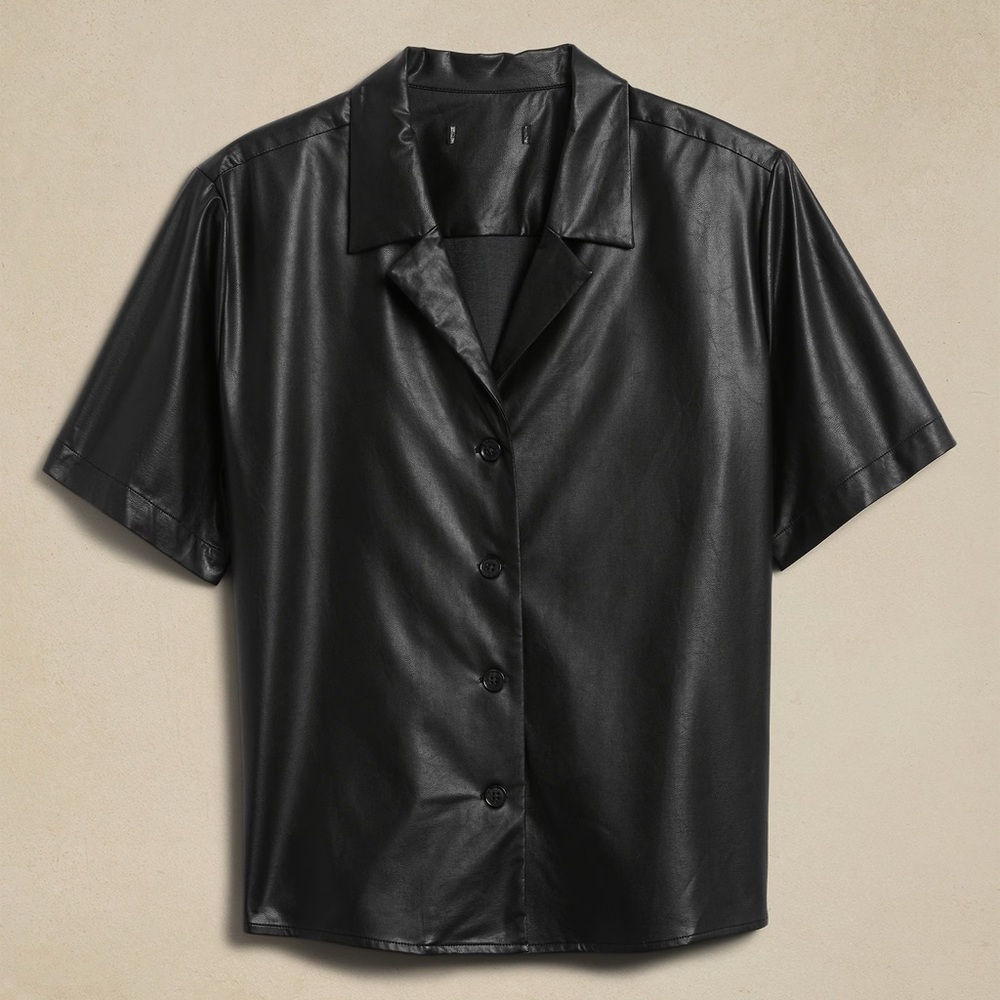 NWOT Banana Republic Vegan Leather Shirt